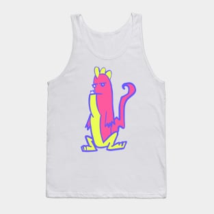 Roaring Fun: Playful Pink and Yellow Dinosaur Tank Top